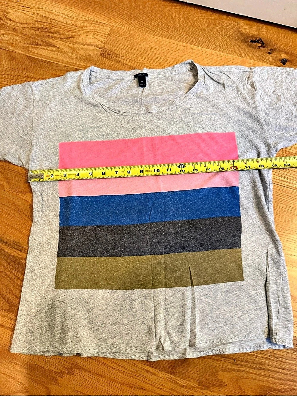 J.CREW Color Block Short Sleeve Tee Gray Size Medium